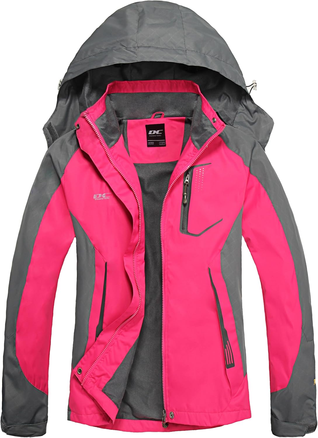 Womens Waterproof Jacket Ladies Hooded Raincoat Softshell