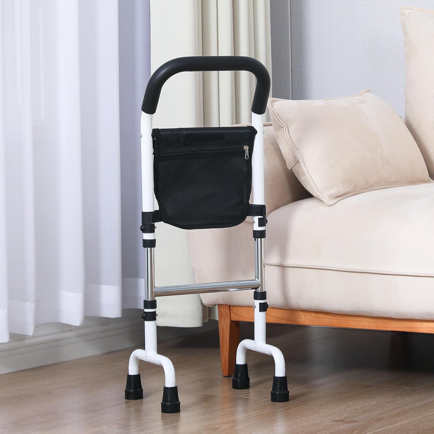 Stand Assist(White)-Mobility Standing Aid Rail for Couch, Chair, Bedside, Toilet. Assistance Handle for People with Limited Mobility. Safety Grab Bar for Standing, Walking, Up and Down The Stairs