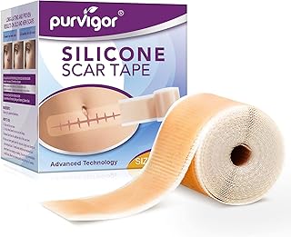 Silicone Scar Tape Roll, 1.6” x 60” Medical Tape for Wound Care Bandages Scars Strips for Surgical Scars Keloid, C-Section, Burns, Injuries Acne, Stretch Marks Removal Sheet Tapes (1.6” x 60”)