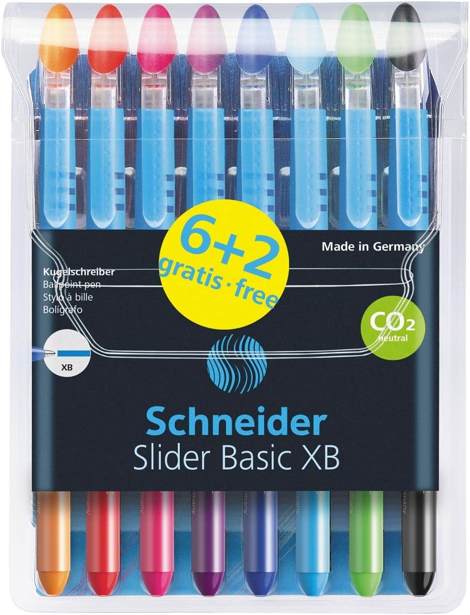 Schneider Slider Basic XB Ballpoint Pen Pack of 8