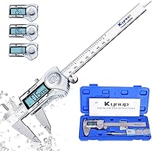 Kynup Digital Caliper, Calipers 6 Inch Measuring Tool with Stainless Steel, IP54 Splash Proof Protection Design, Easy Switch from Inch Metric Fraction, Large LCD Screen (150mm)
