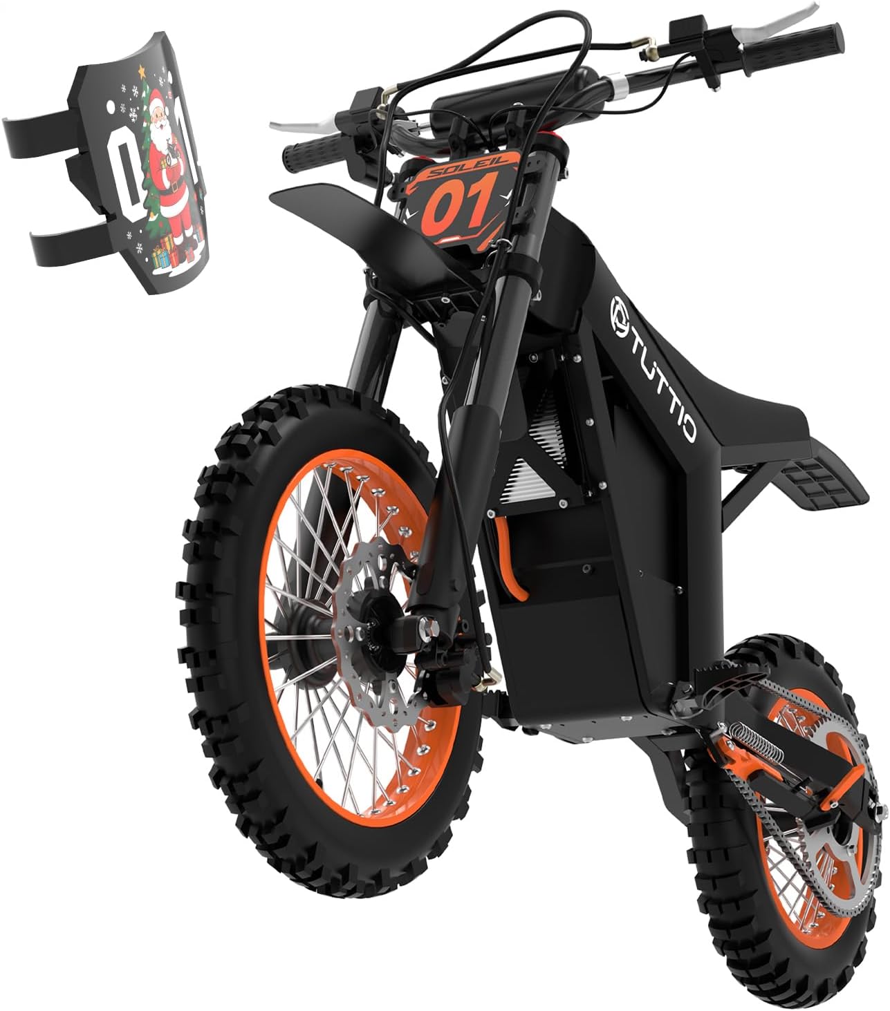 Tuttio Soleil 01 Electric-Dirt-Bike Soleil 01 BF Electric-Bike with 48V 21Ah Removable Battery, 37MPH, 14"/12" Fat Tire E-Motorcycle for Mountain Off-Road Teens Adults, Fit Age 13+