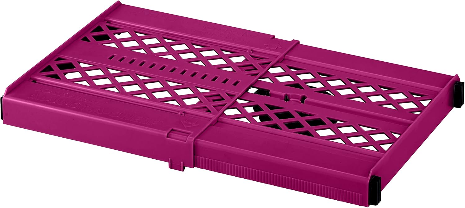 LockerMate Adjust-A-Shelf Locker Shelf, School Organizer, Pink