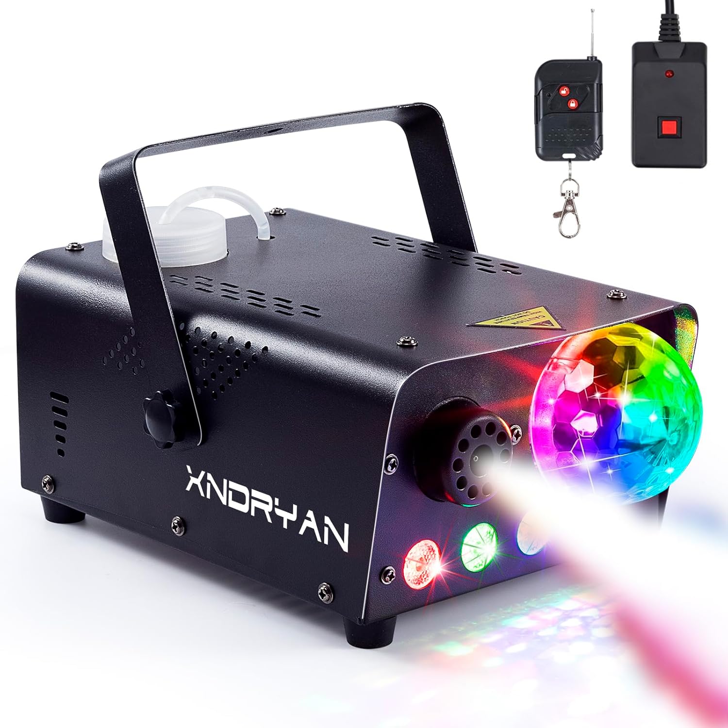 Fog Machine, 600W Professional Party Smoke Machine with Disco Ball Light – RGB LED Stage Smoke Machine 2500CFM Huge Fog for Parties, Weddings, DJ Events, Halloween & Clubs