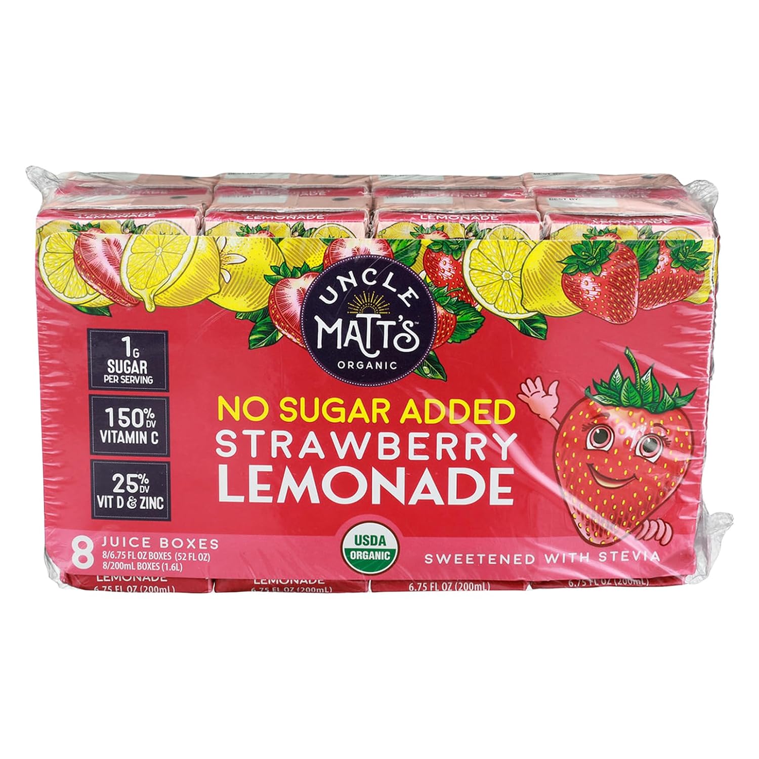Uncle Matts Strawberry Lemon Organic Juice Box 8Pk 54 FO