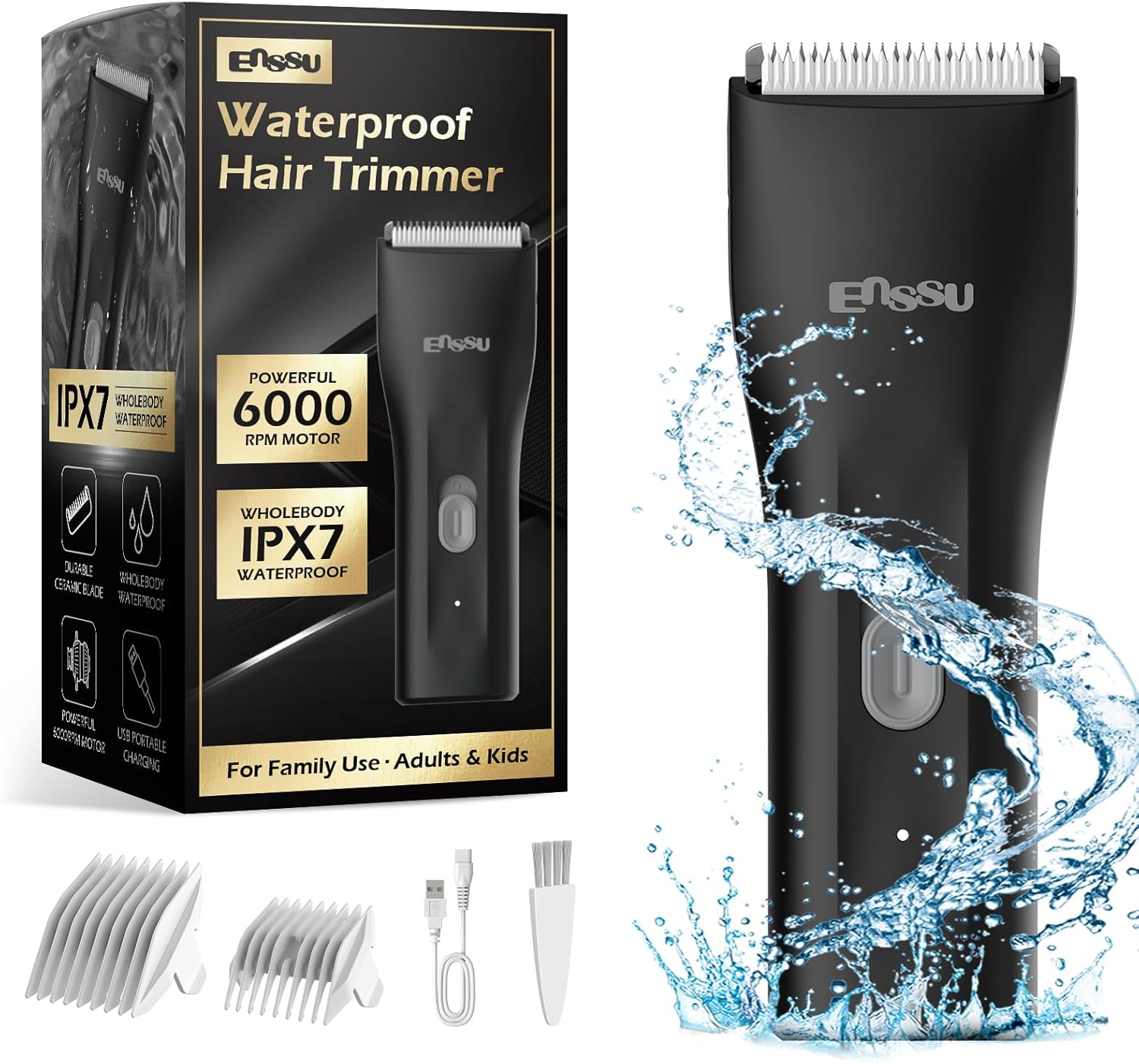Favrison Body Hair Trimmer for Men & Women, Ball Trimmer, Mini Electric Body Groomer for Underarm, Chest, Groin, Balls, with Safety Blade, Waterproof Wet Dry Use, Low Noise (Black)
