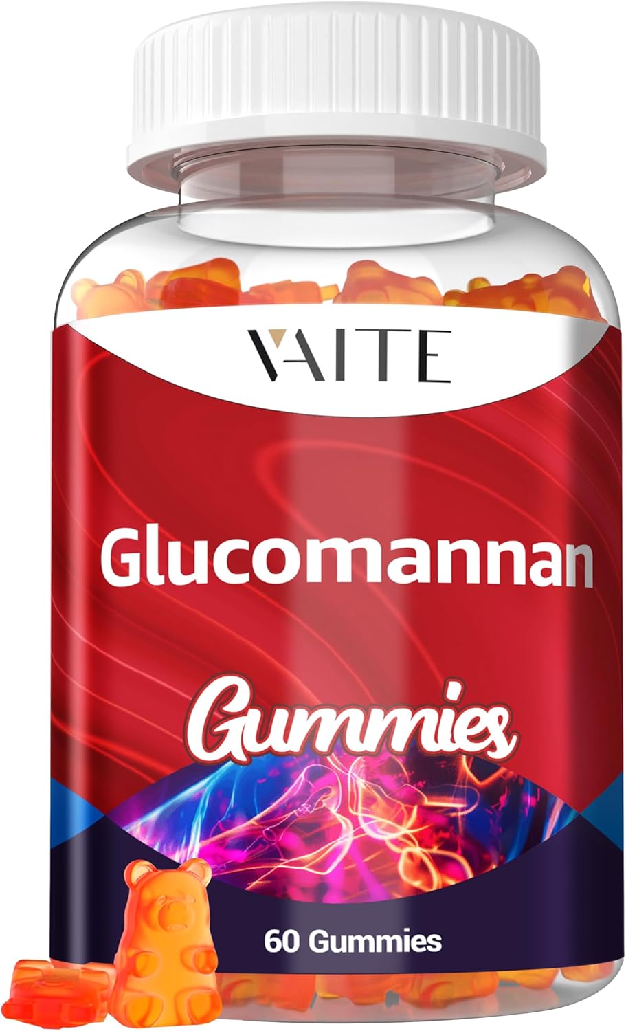 Glucomannan Gummies 2000mg – Amorphophallus Konjac Root Extract – Plant-Based Daily Fiber Support – Vegan Soluble Fiber Supplement – Gluten-Free, Soy-Free – 60 Gummies – Easy to Chew