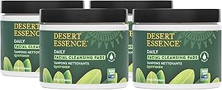 Desert Essene Daily Facial Cleansing Pads with Pure Australian Tea Tree, Witch Hazel, Calendula & Chamomile - Reduce Oil, Minimize Pores - Plant-Based Cleanser - Vegan, Non-GMO, Cruelty-Free - 50 Pads