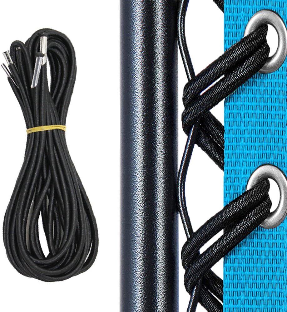 Replacement Cord for Zero Gravity Chair, 4 Pack Universal Replacement Elastic Cords Repair Tool Kit for Sun Loungers, Garden Chairs, Outdoor Recliners, Anti Gravity Chair, Bungee Chairs (Black)