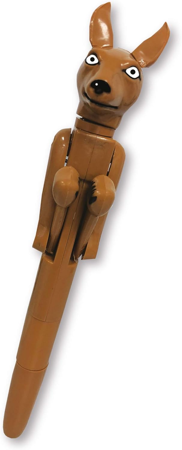 Deluxebase Mighty Writer - Kangaroo Novelty Pen from Black Ballpoint Pen with Punching Arms. Funny Animal Fidget Pen, Cute Desk Toy & School Supplies, Fun Novelty Gift Ideas & Party Bag Fillers.