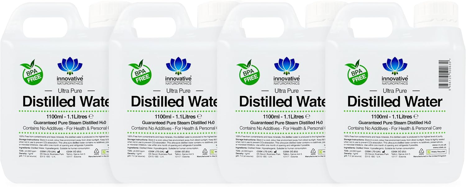 Distilled Water - 100% Pure Steam Distilled H2O - 1100ml (4)