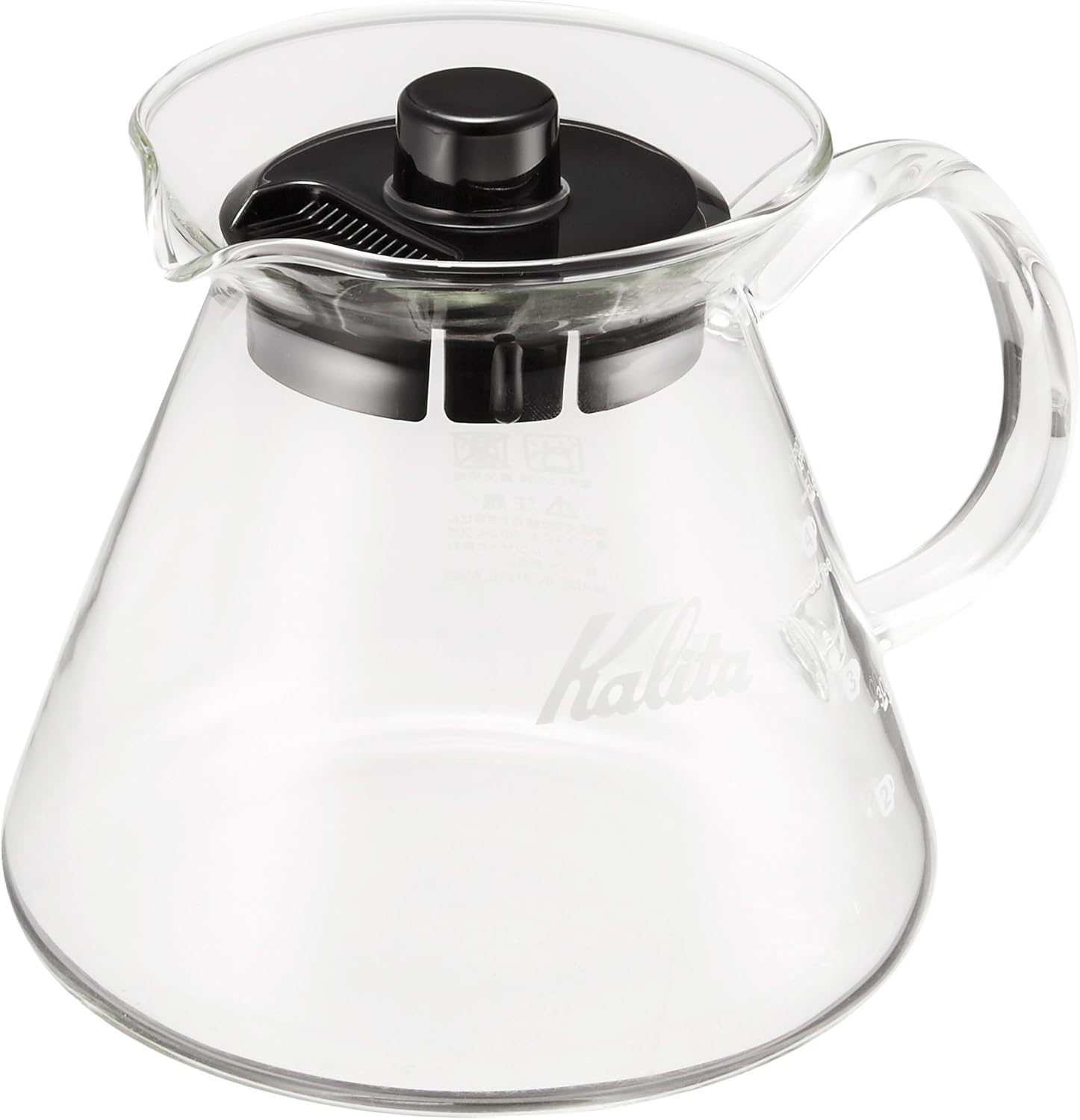 Kalita (Carita) Coffee Server I Pour Over Carafe I 500ml (17oz) I Pot Fits Kalita Drippers I Heat Resistant Glass I Made in Japan I, Single Cup, Clear