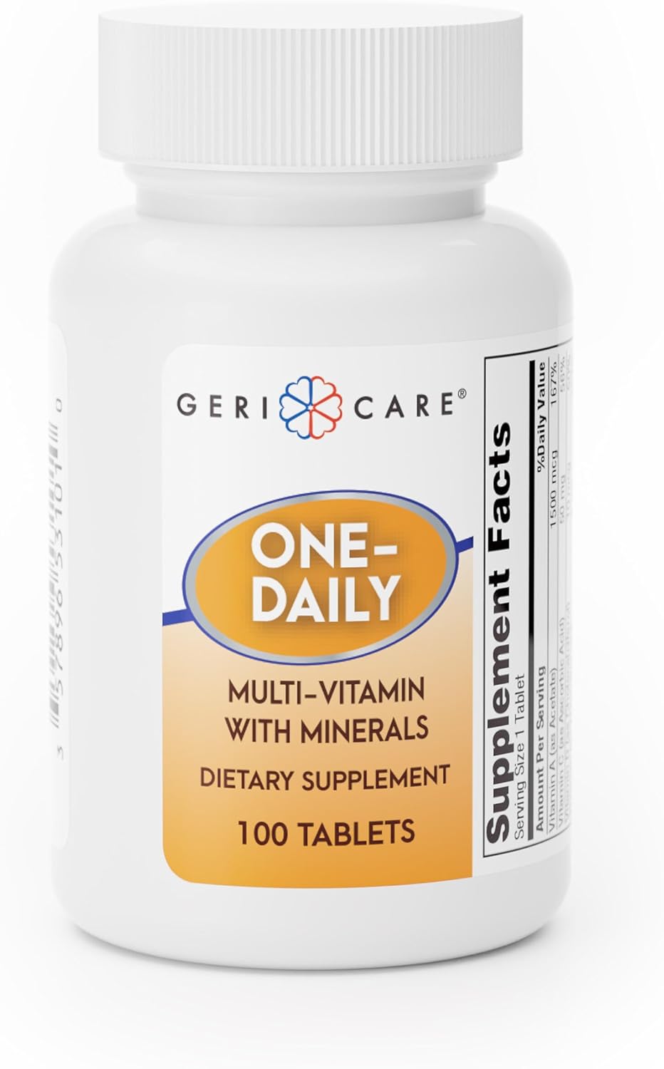 GeriCare One-Daily Multi-Vitamin & Minerals, Dietary Suplement Tablets (100 Count (Pack of 1))