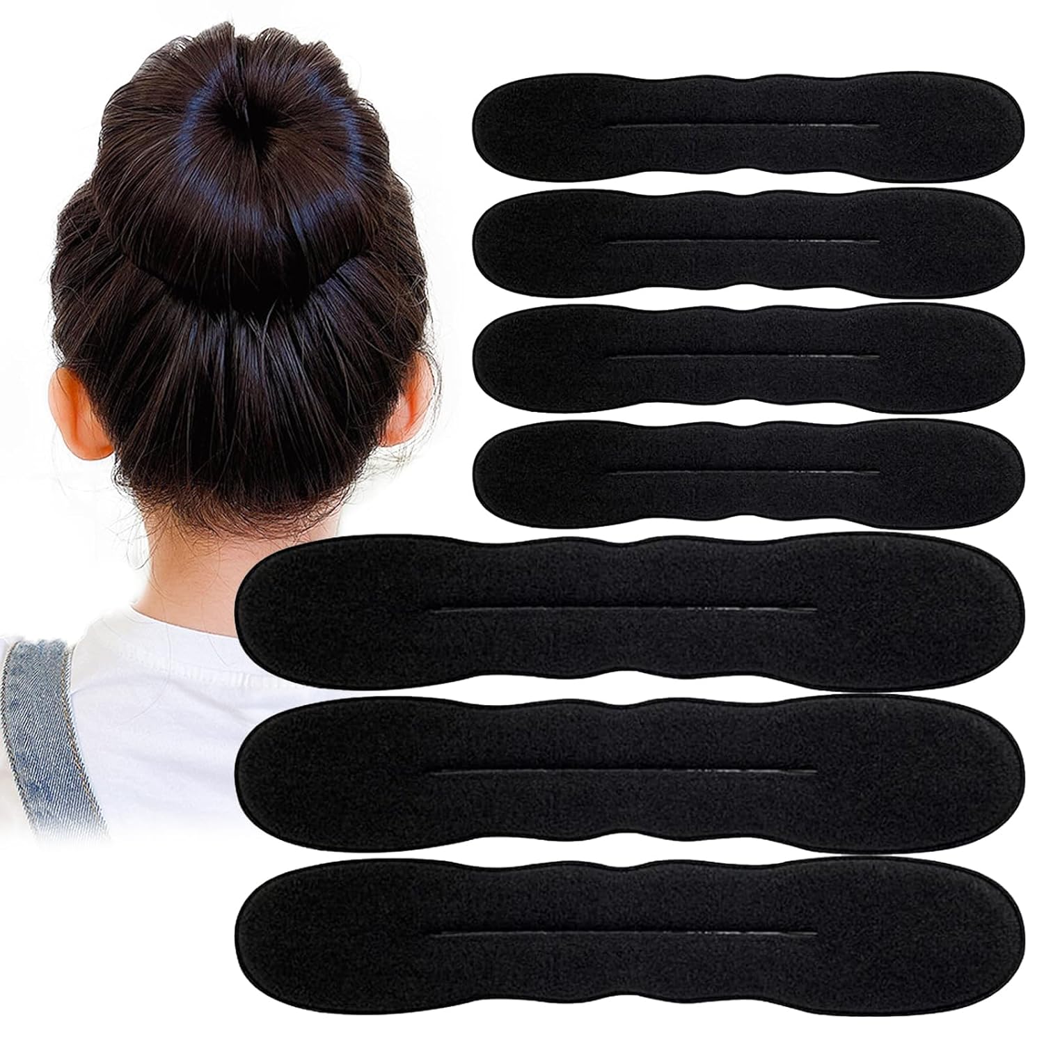 10PCS Hair Bun Maker for Women, Magic Snap Roll Sponge Curler Clips, Easy Donut Maker for Easy Bun Twister, Ballet Buns, French Twist, Updo's, Waves & more - Strong, Flexible, Reusable