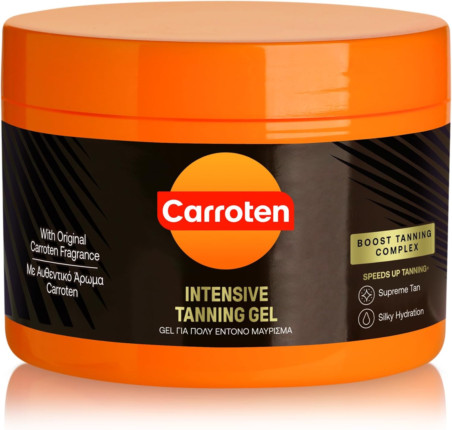 Carroten Intensive Tanning Gel 150 ml - Tan Accelerator with Coconut Oil and Vitamin A & E - Sunbed Tanning Accelerator - Sunscreen without SPF