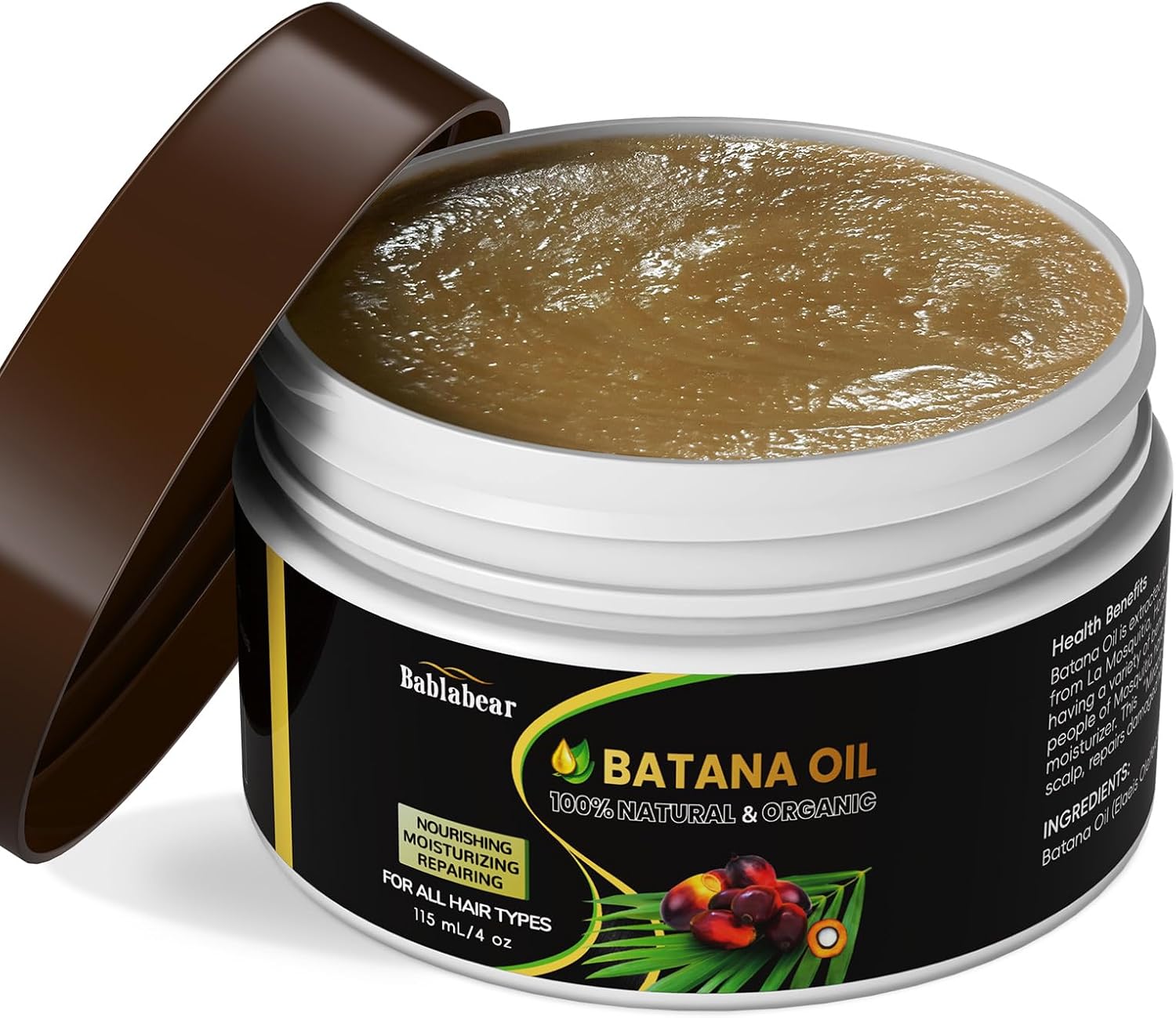 Batana Oil,Natural Hair Oil For Damaged Hair,Enhances Hair Thickness,Eliminates Split Ends,Prevents Loss for Men & Women.