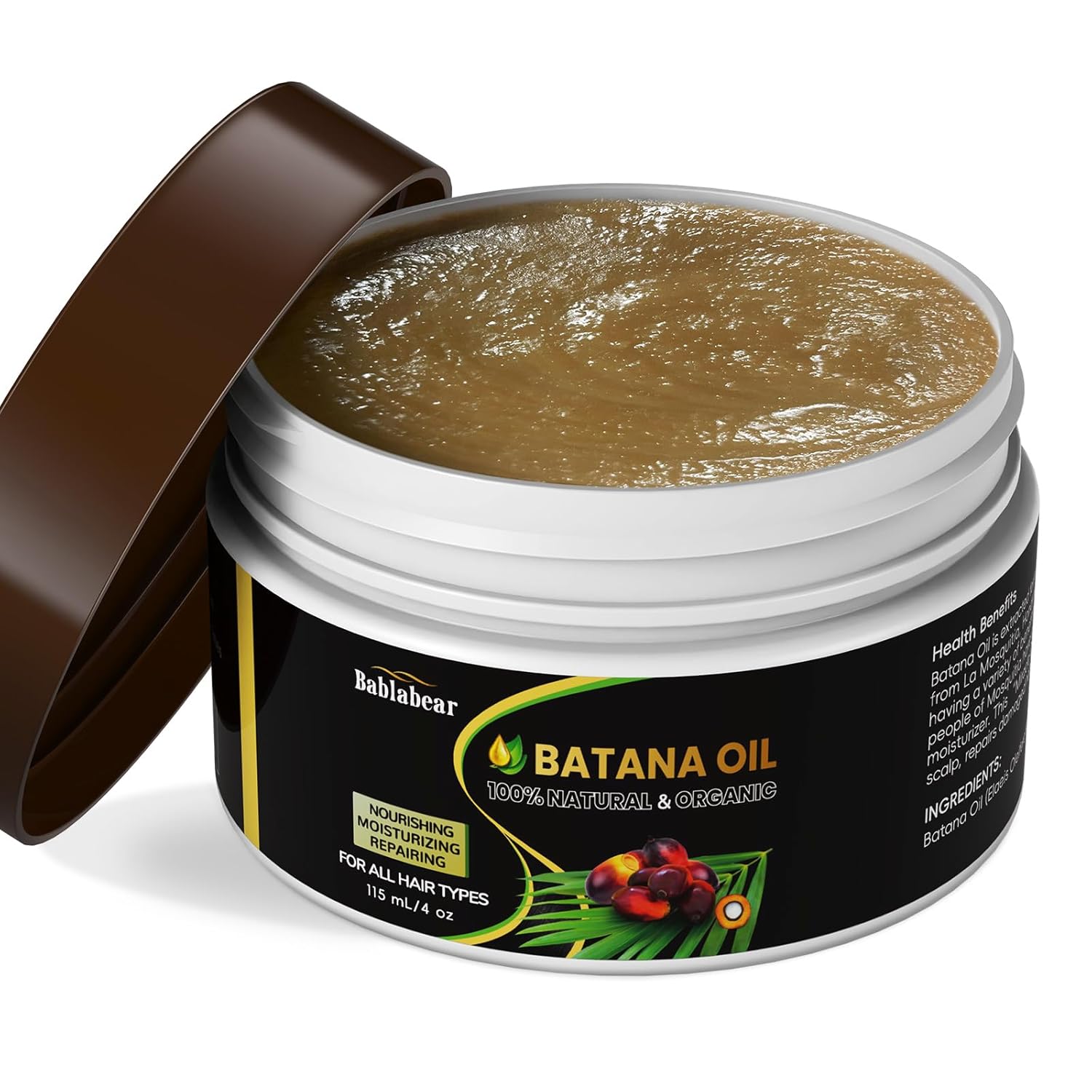 Batana Oil for Hair Growth,Natural Organic Hair Oil Repairs Damaged Hair,Enhances Hair Thickness,Eliminates Split Ends,Prevents Loss for Men & Women.