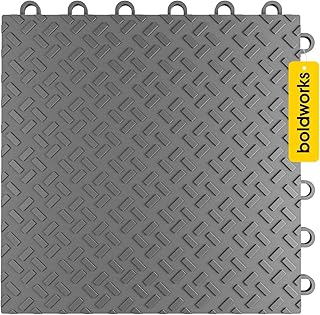 Garage Floor Tiles Interlocking Garage Flooring Tiles Pack of 48 Garage Tiles Antislip Oil and Stain Resistant 40000 LBS Load Capacity 12x12 Inch Black Color