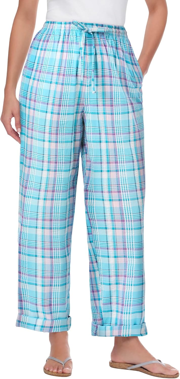 Woman Within Plus Size Petite Seersucker Pant