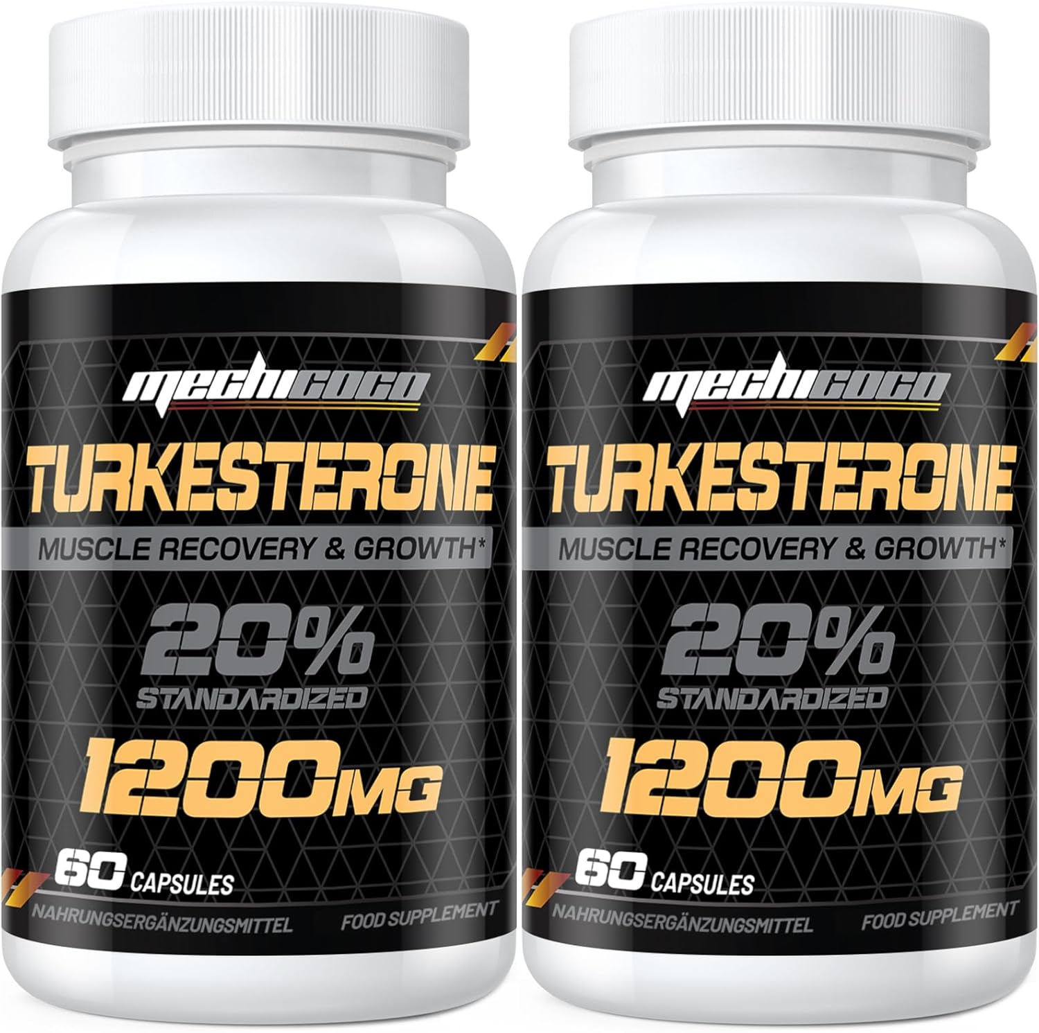Turkesterone Supplement 1200mg Ajuga Turkestanica Extract (2 Packages)- High Strength, Standardized to 20% Turkesterone, Muscle Growth & Strength - Vegan, Free from Soy, Additives
