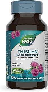 Nature's Way Thisilyn with Standardized Milk Thistle Extract, Supports Liver Function*, Silymarin, Vegan, 100 Capsules (Packaging May Vary)