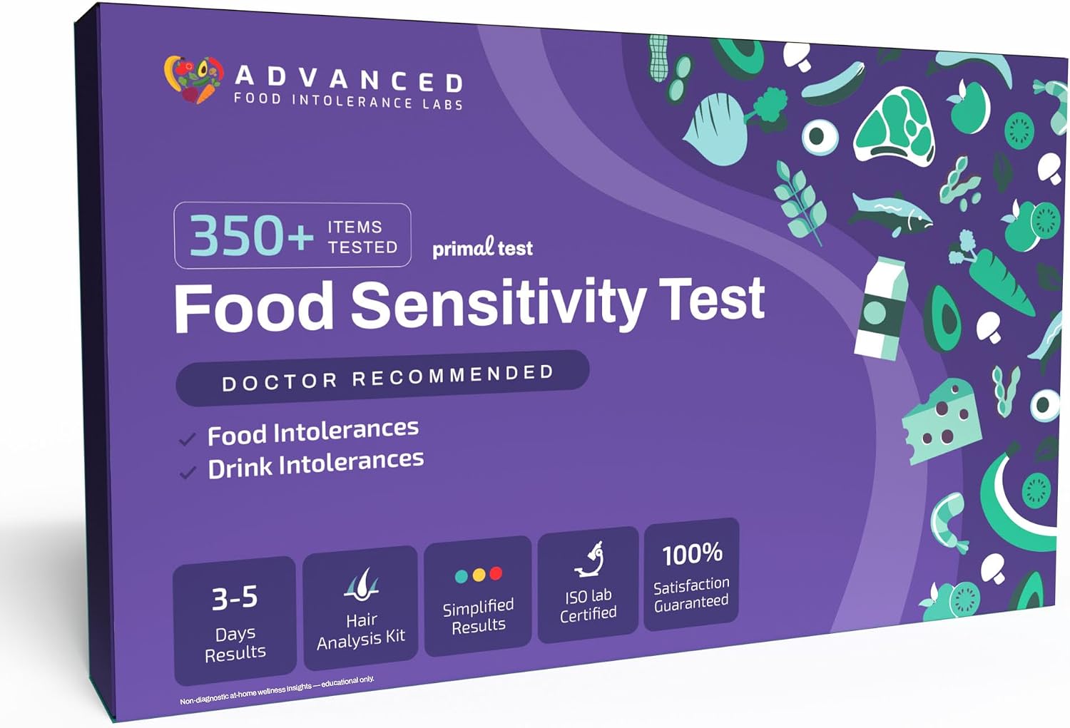 Advanced Food Intolerance Labs AFIL Primal Food & Drinks Sensitivity Home Test Kit for Adults & Kids 350+ Items, Gluten, Dairy Fast Results Holistic Health