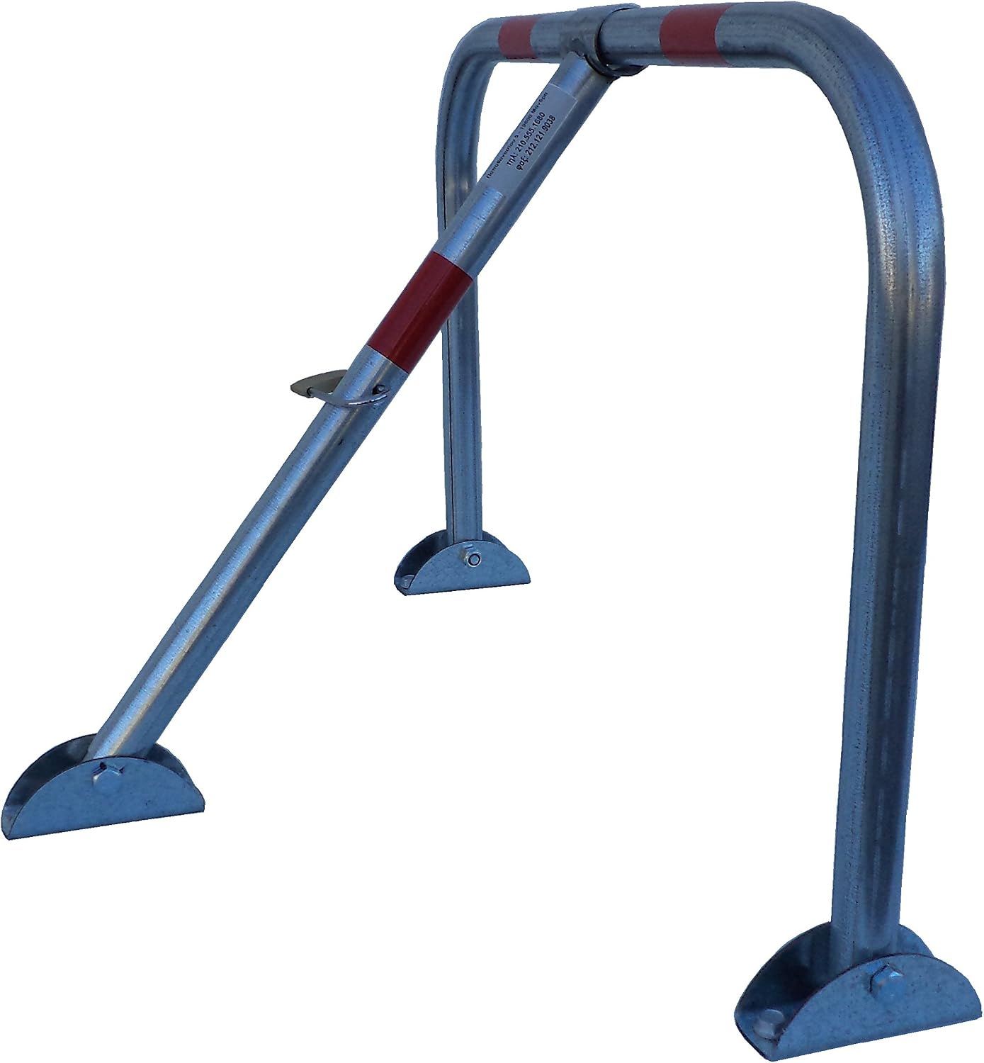 Anti Theft, Folding Parking Barrier Lock, Made of Galvanized Steel Tube 32mm, with 3 Leg and Padlock, 71 x 50 cm (Pack of 1)