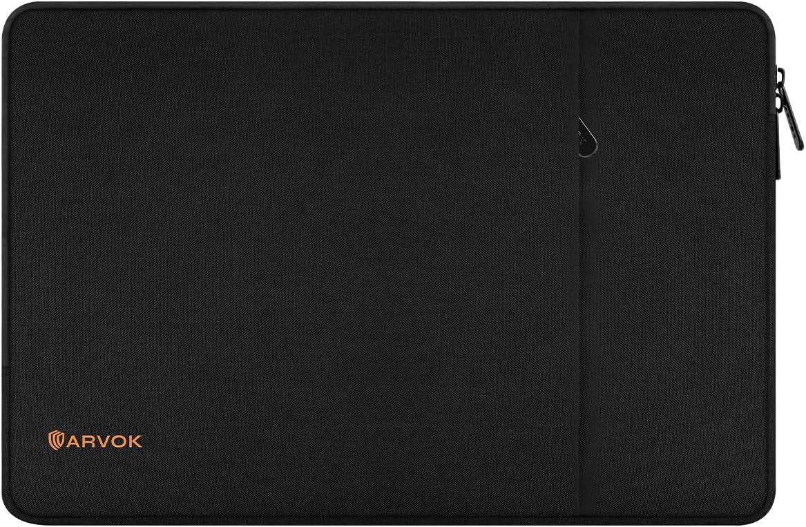 ARVOK 13 13.3 14 Inch Laptop Sleeve Case for 2024 MacBook Air 13-inch/Water-Resistant Notebook Computer Pocket Briefcase Carrying Bag Pouch Skin Cover for HP/Dell/Asus/Acer, Black