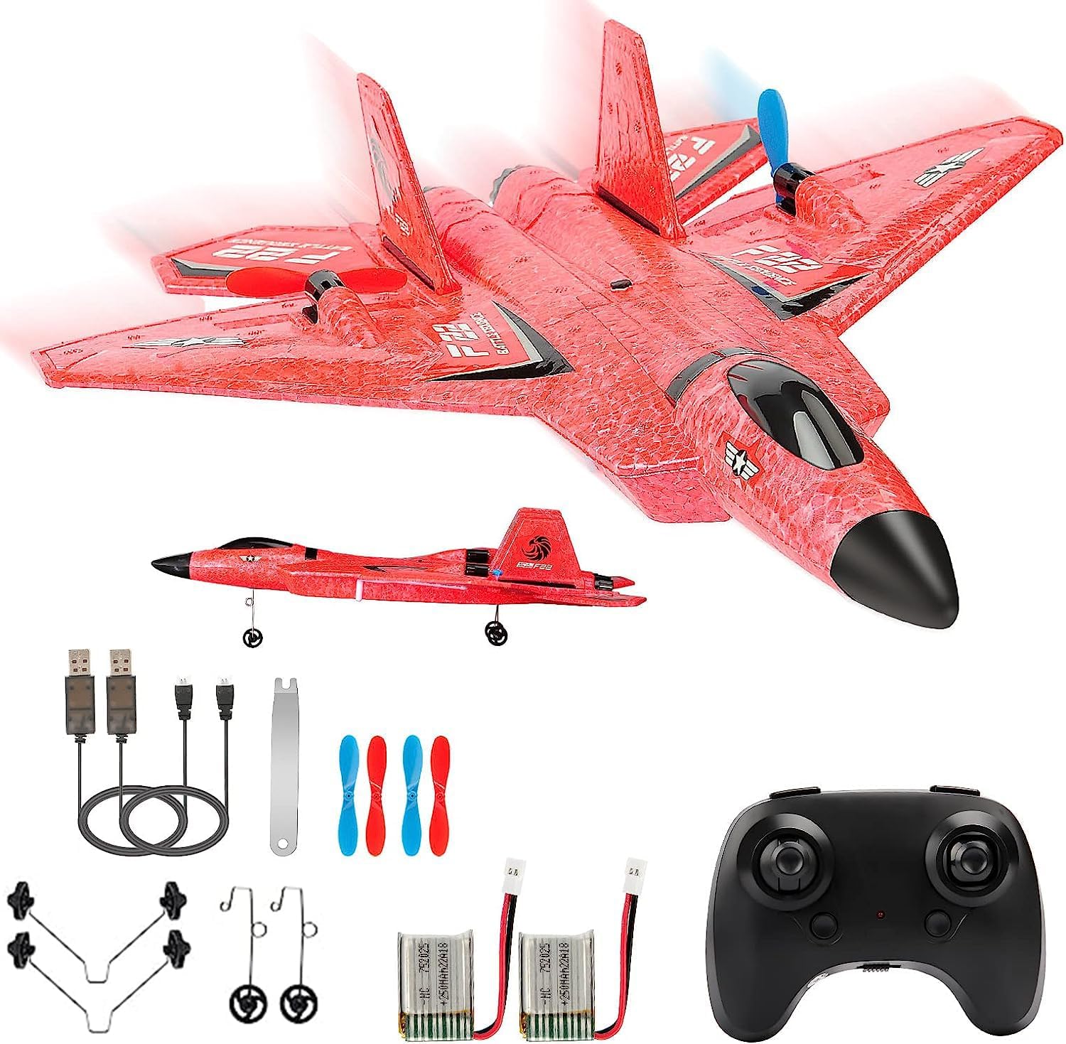 F22 RC Fighter Plane,2.4GHz 2CH RTF RC Plane for Beginner Kids