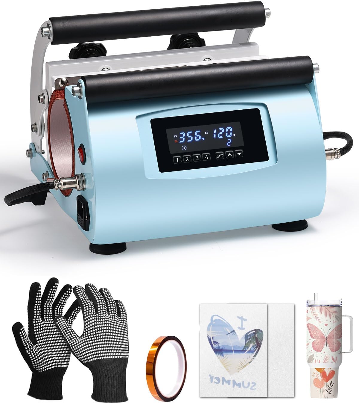 OFFNOVA 2 in 1 Dual 40 OZ Tumbler Heat Press Machine Double Station Combo Mug Heat Press Machine for 30oz 40oz Tumbler Top and Tapered Bottom Full Wrap Sublimation Printing