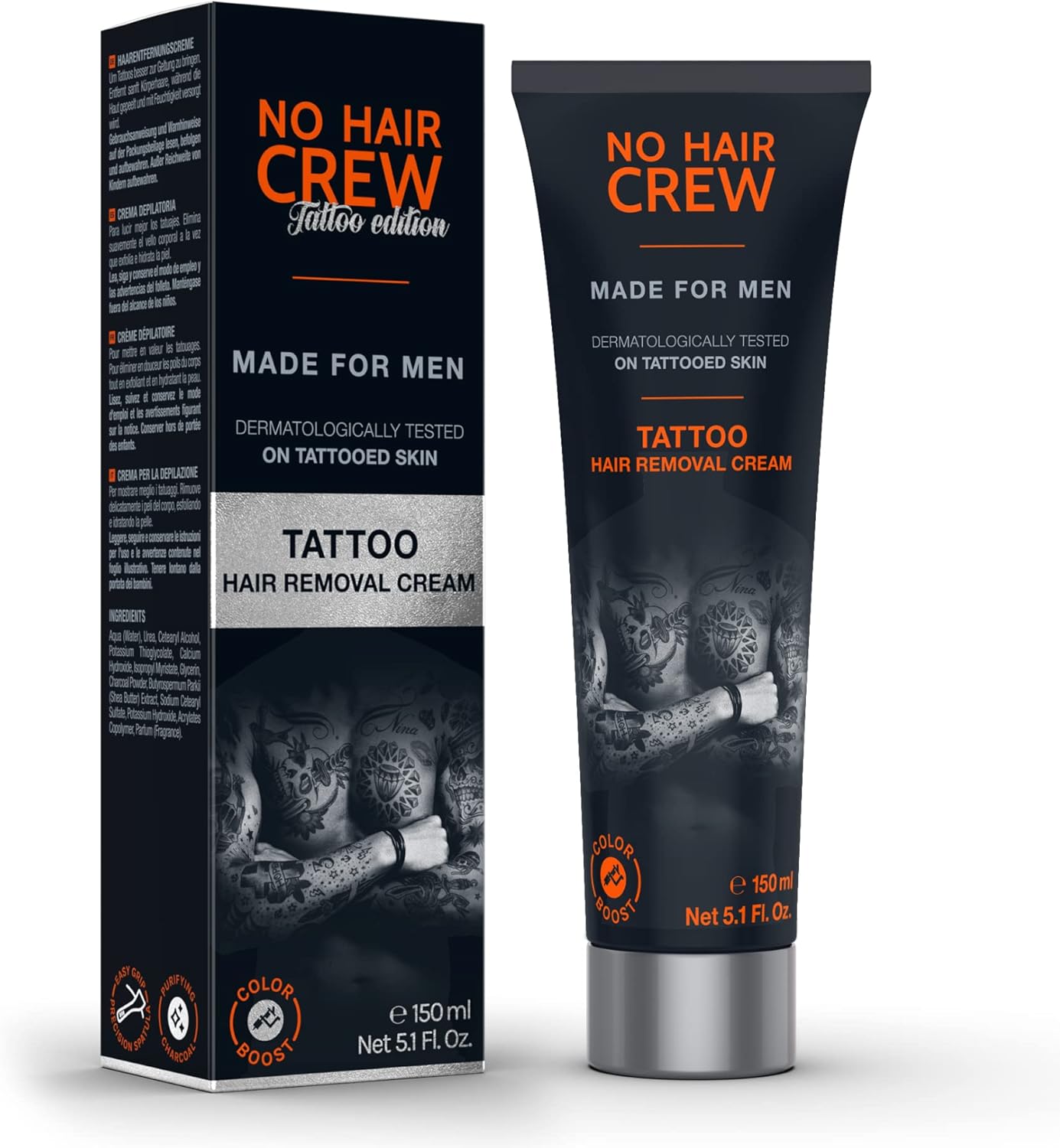 NO HAIR CREW Tattoo Edition - Hair Removal Cream to revive your tattoo, 150 ml