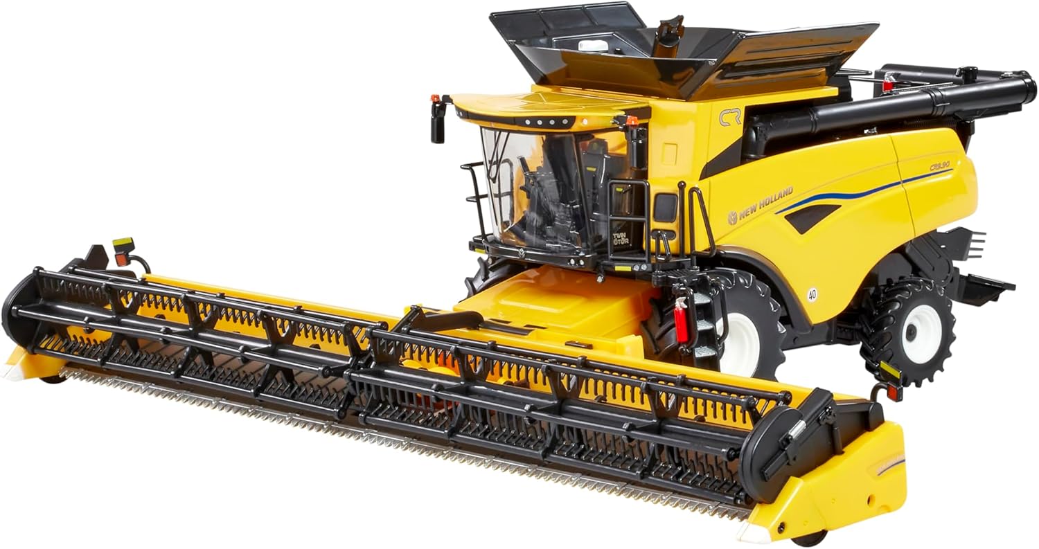 Britains New Holland CR9.90 Combine Harvester with Latest Wider Draper Header - Diecast Toy Tractor Farm Toys 1 32 Scale - Combine Harvester Toys - Model Farm Tractors for +3 Year Olds
