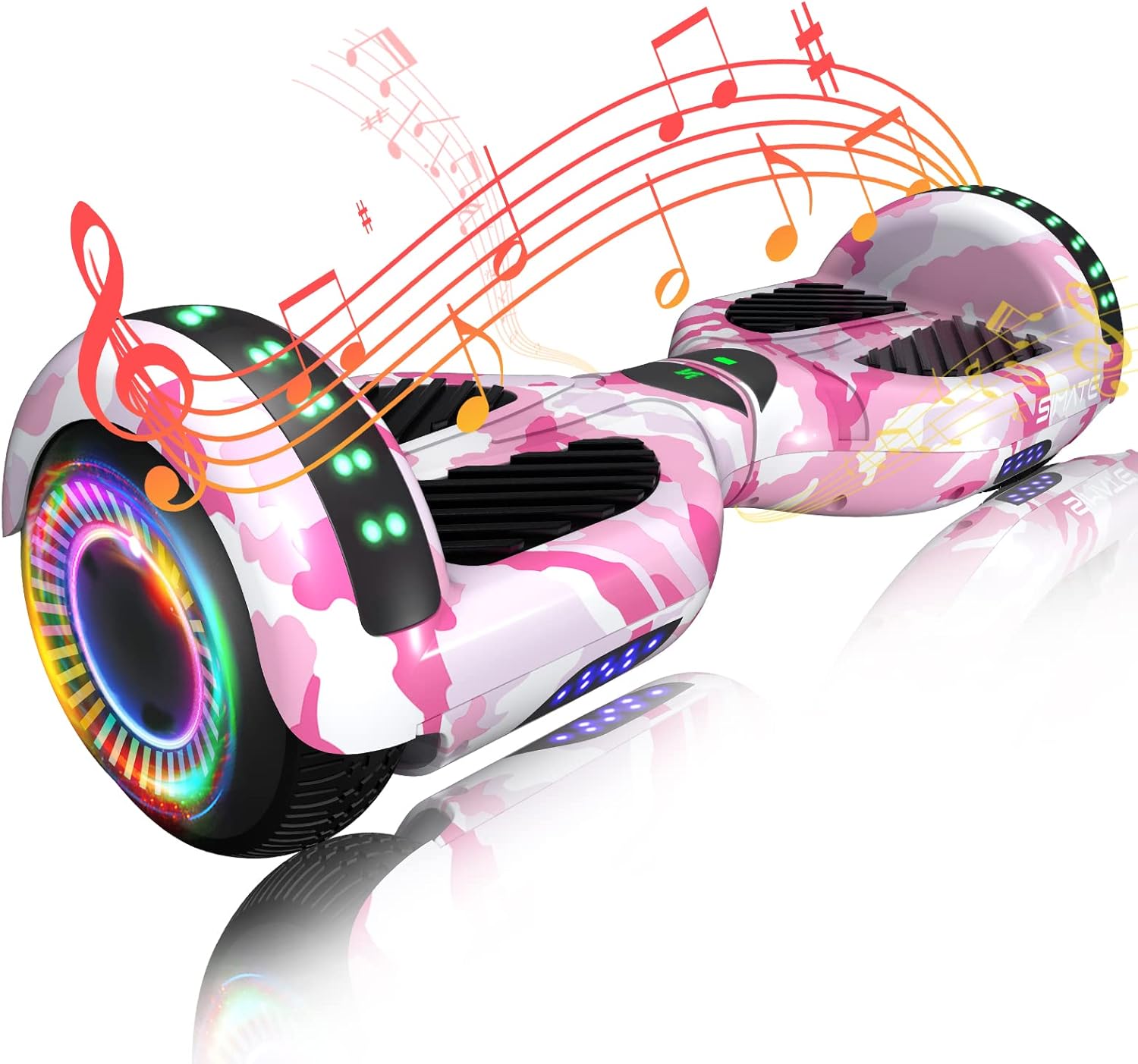 SIMATE Hoverboard, Bluetooth All Terrain Hover Boards with LED Lights and APP Control, Gifts for Kids Adults Girls Boys, for All Ages