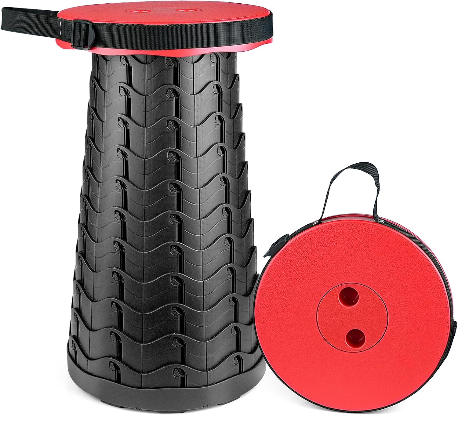 Hesanzol Portable Telescoping Stool, Retractable Folding Stool for Camping Garden Fishing Hiking Travel BBQ, Adjustable Collapsible Stools Max Load 400lbs