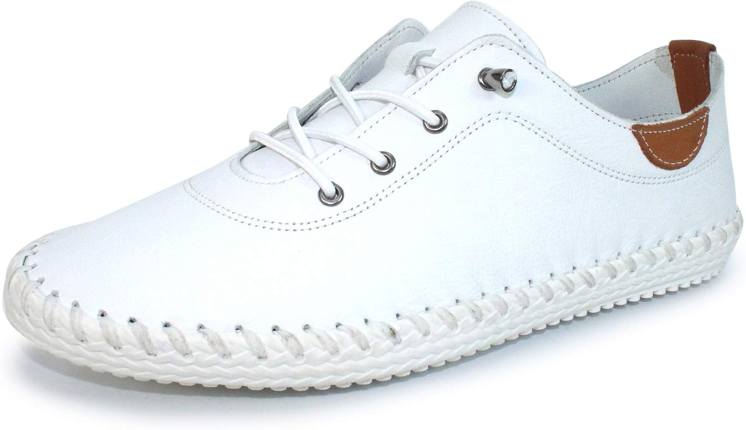 Lunar St Ives Leather Plimsoll