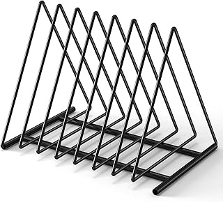 Upgraded Triangle File Folder Racks,7 Sections File Holder,File Storage Sorter/Stand,Desktop File Organizer,Wire Organizer Rack,Magazine Folder Holder,Letter/Legal, Anti-Scratch/Rusty