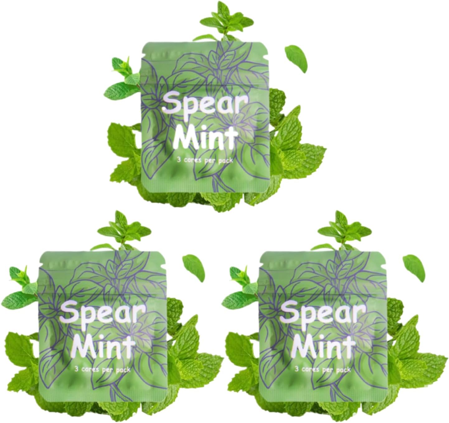 3 Packs of Plant-Based Crisp Mint Flavor Cores | 5.5mm x 30mm | Break Habits Naturally | Fits Standard Necklace Diffusers | 9 Total Cores