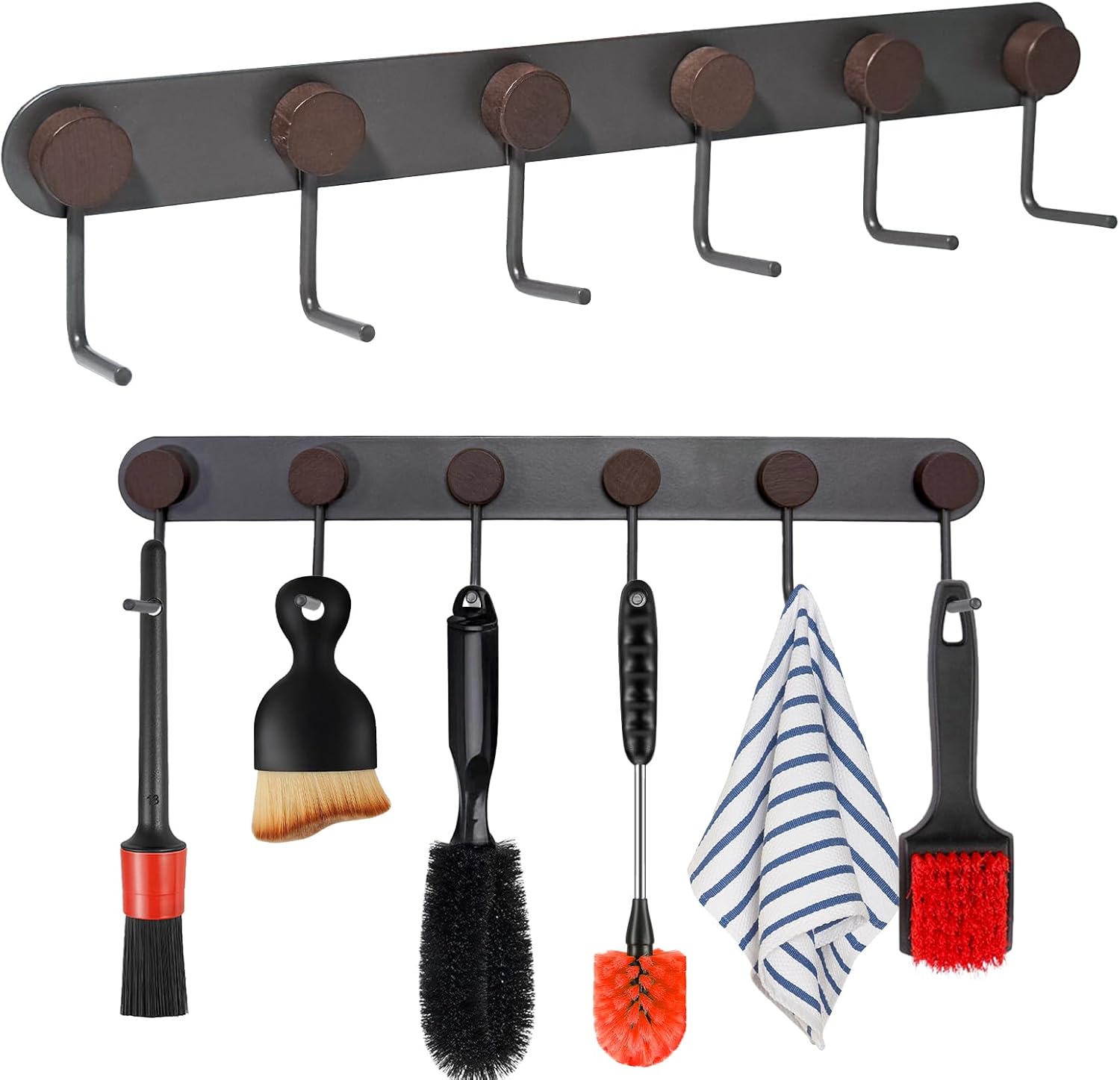 LynxLink Universal Car Detailing Organizer Detailing Brush Hanger Detailing Brush Holder Wall-Mounted Hanger Rack for Auto Detailing Supplies, Brushes, Towels & Tools