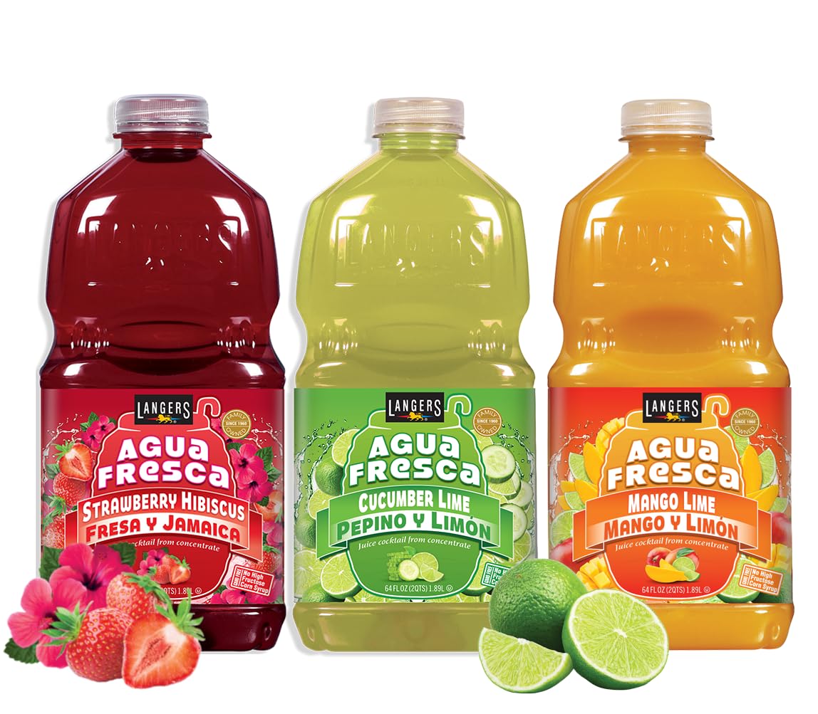 Langers Agua Fresca Variety Pack, 64fl oz (Pack of 3)