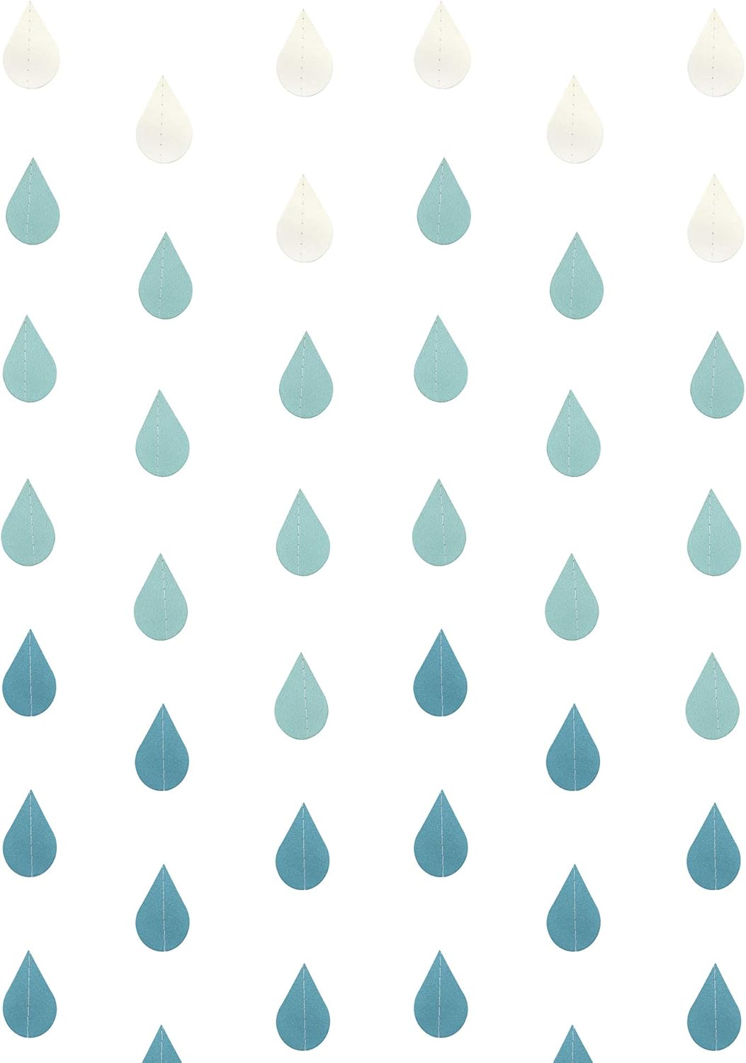 AUEAR, Raindrop Garland Blue Paper Decorations for Decor (4 Pack)