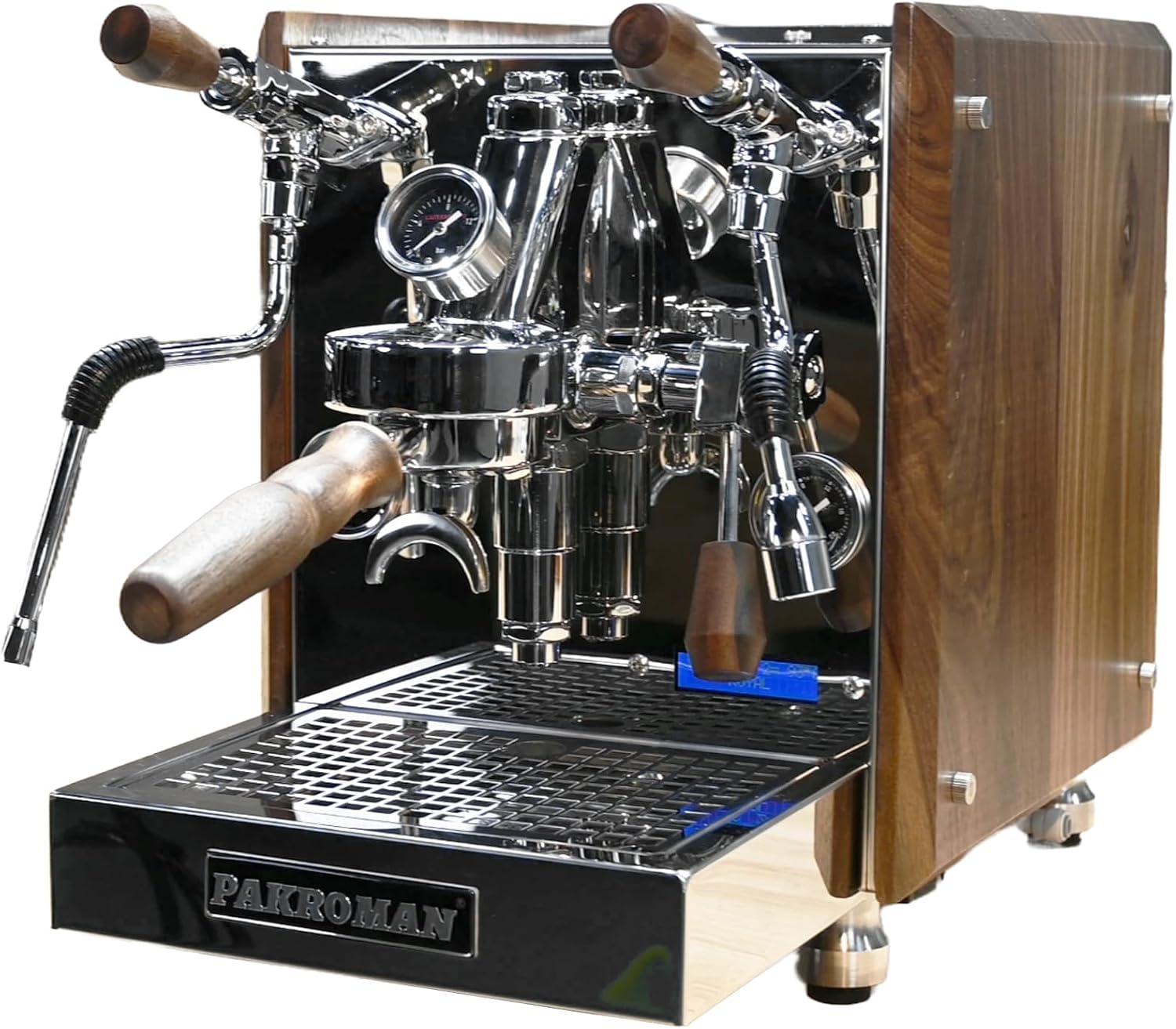 Home/Commercial Semi-Automatic Espresso Machine, Features With E61 Brew Head, a Rotary Pump, And Made From Stainless Steel And Vintage Walnut Wood