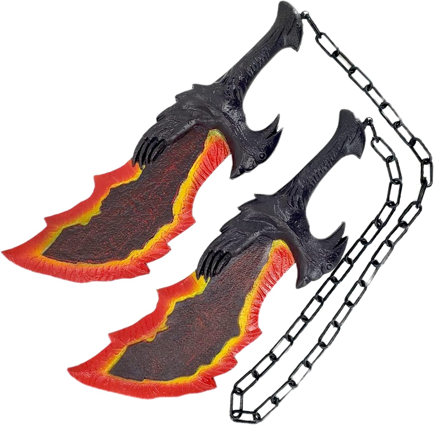 LALAPORT 17" Medieval Upgraded Blades of Chaos Flames Foam Sword Cosplay Prop LARP 1:1 Replica Costume Halloween