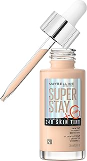 Maybelline Super Stay Up to 24HR Skin Tint, Radiant Light-to-Medium Coverage Foundation, Makeup Infused With Vitamin C, 120, 1 Count