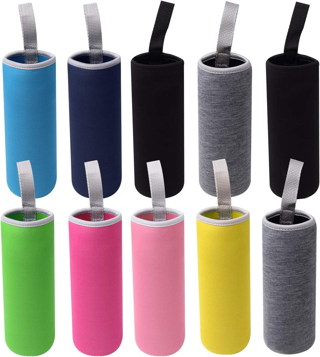 10 Pack Neoprene Water Bottle Sleeve - 12 oz to 18 oz Insulated Glass Bottle Cozy (Multi-Color)