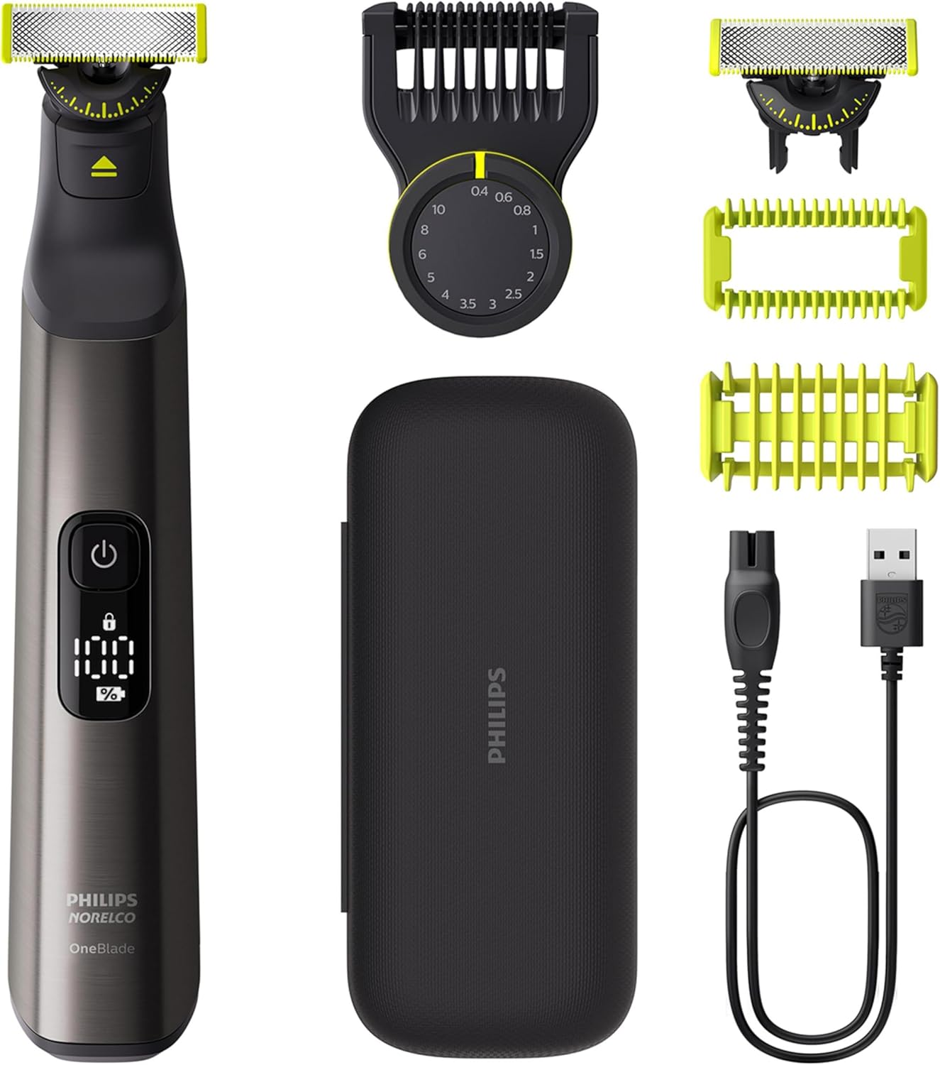 Philips Norelco OneBlade 360 Pro Face + Body, Hybrid Electric Beard Trimmer, Shaver and Bodygroomer, with 360 Blade Technology, Model QP6552/90