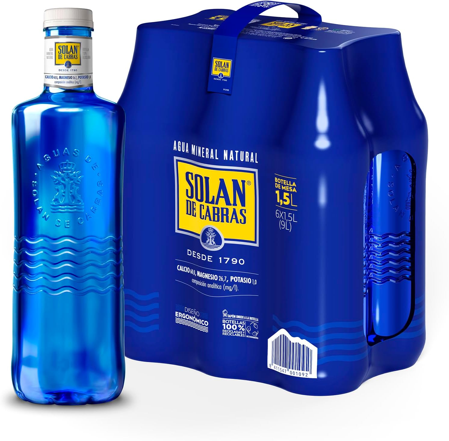 Solan de Cabras Mineral Water 1,5 L. [Pack of 6]