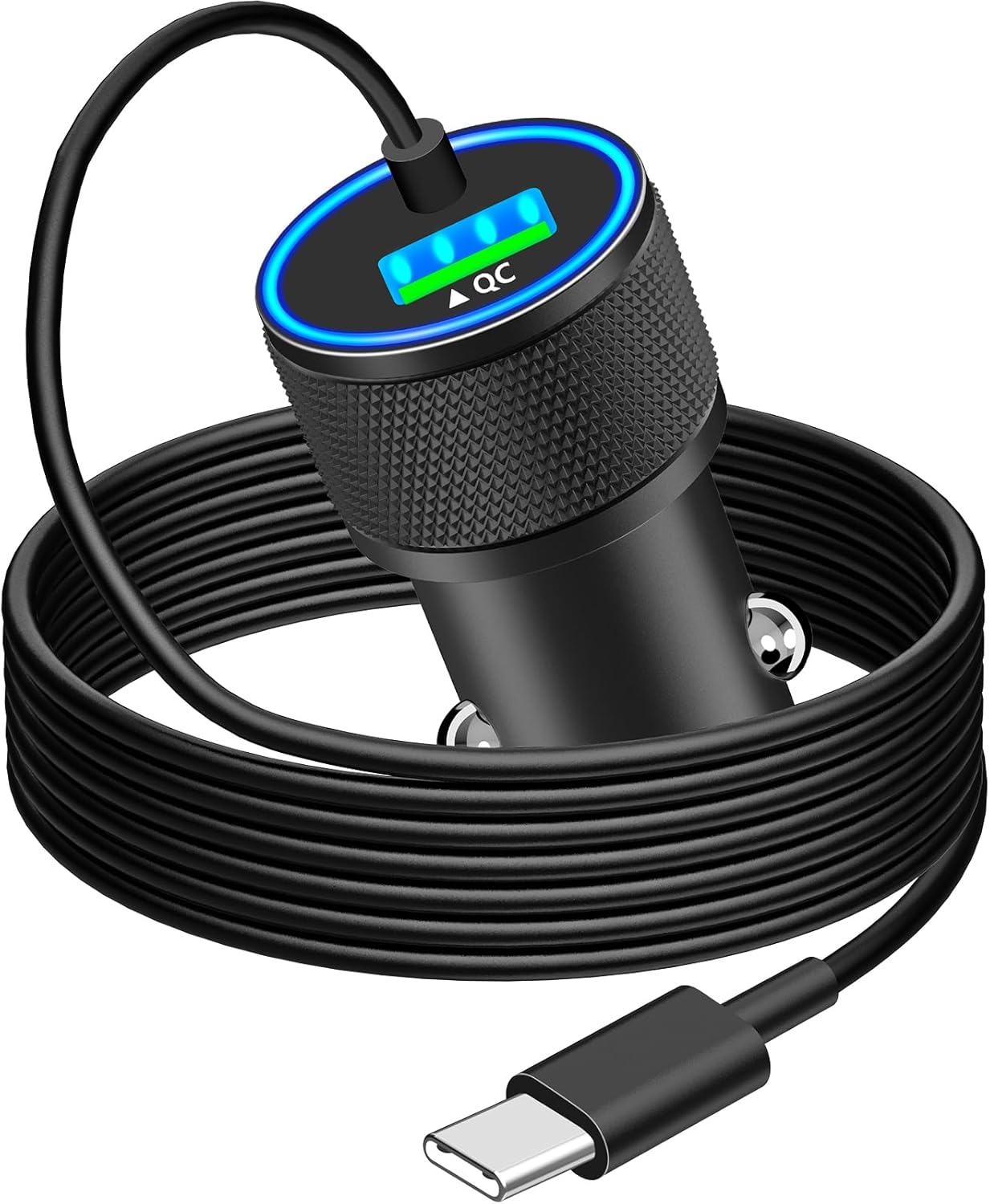 【Apple MFi Certified】iPhone 16 Car Charger Fast Charging, Rombica 75W USB-C PD&QC3.0 Car Power Cigarette Lighter USB Car Charger with 6FT Type-C Cable for iPhone 16 Pro Max/15 Pro/Galaxy S24/S23/Pixel