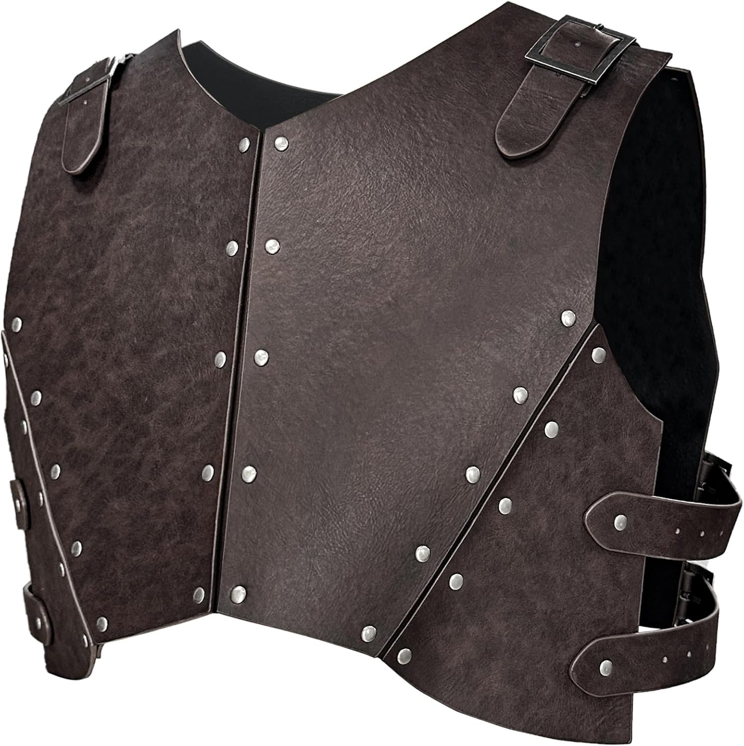 HiiFeuer Medieval Faux Leather Chest Armor, Retro Mercenary Knight Archer Body Armor, Adjustable Chest Armour for LARP Costume& Ren Faire