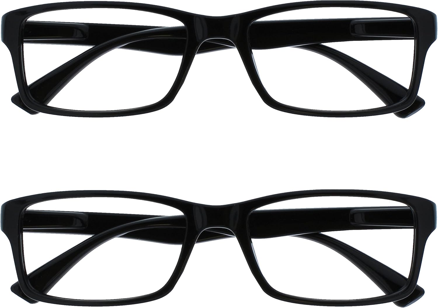 OPULIZE PEP Reading Glasses - Value 2 Packs - All day Readers - Advanced Comfort Classic Rectangular Frame with Spring Hinges & Scratch Resistant Lenses - Mens Womens UVR