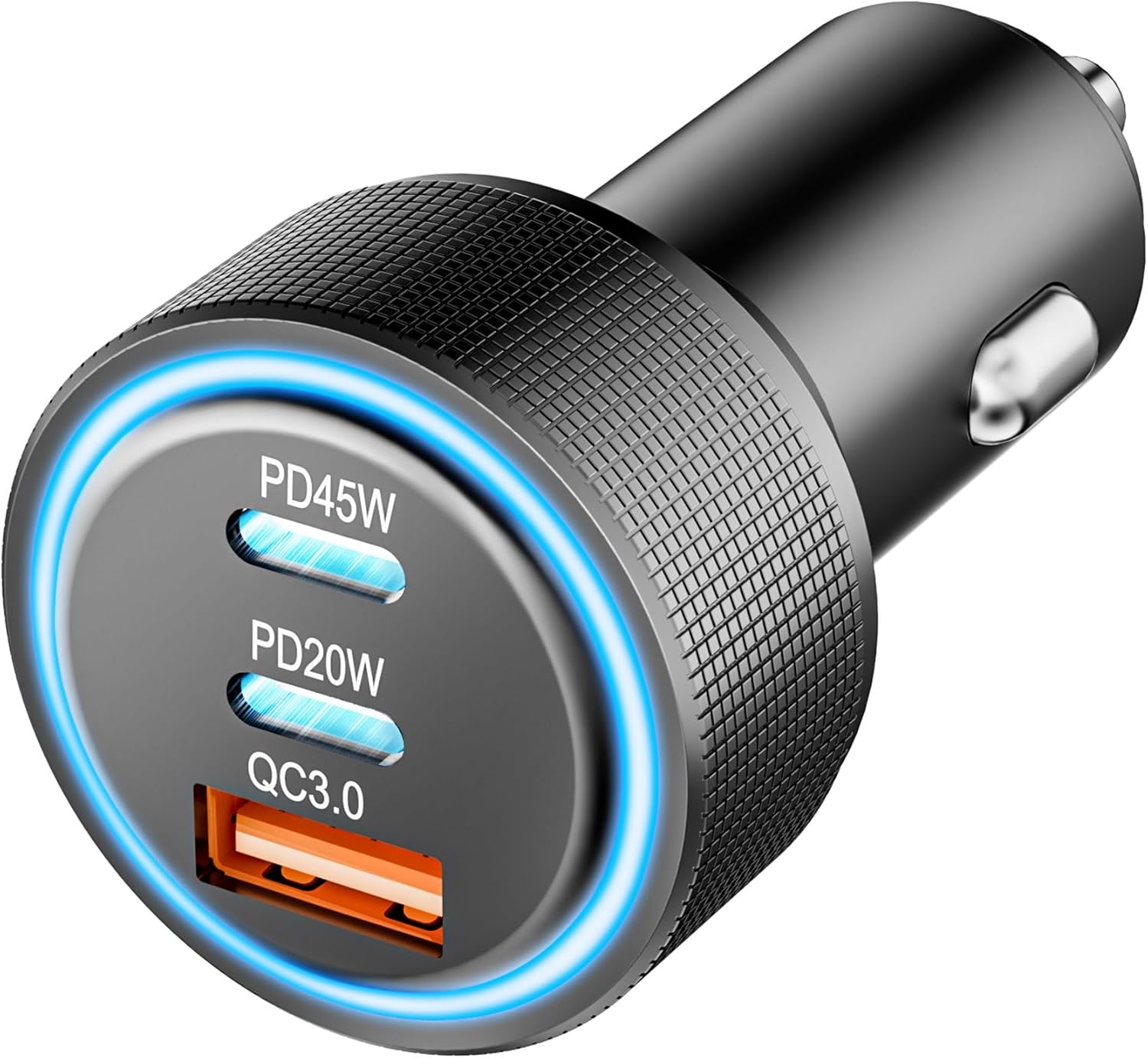 USB C Car Charger Adapter, 65W 3 Port Cigarette Lighter USB Charger with QC3.0 & PD Type C Fast Charging 12V/24V USB Socket Adapter Automobile Accessories for iPhone Samsung Galaxy iPads Car Devices